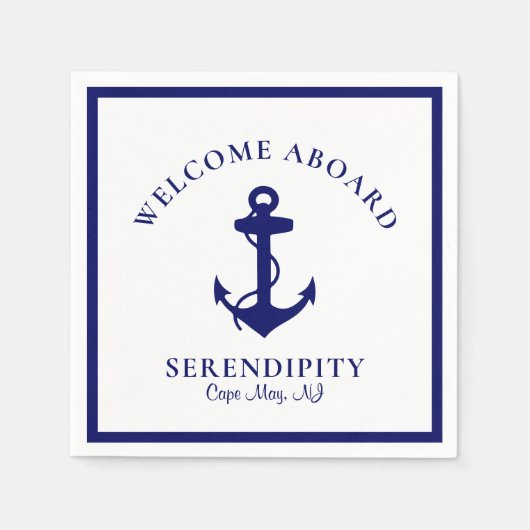 Begrüßung des Bootes Serviette (Vorderseite)