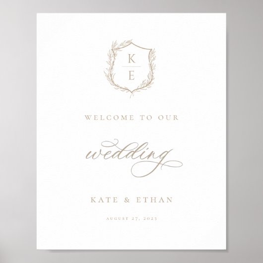 Begrüßung des Botanischen Wappen Monogram Poster (Vorne)