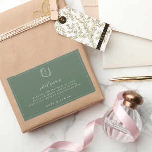 Begrüßung des Botanischen Wappen Monogram Rechteckiger Aufkleber