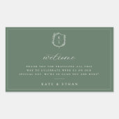 Begrüßung des Botanischen Wappen Monogram Rechteckiger Aufkleber (Vorderseite)