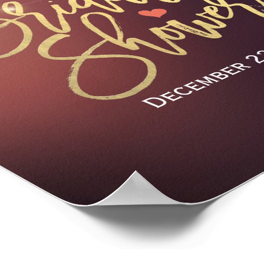 Begrüßung des Brautparty Burgundy Floral String Li Poster (Ecke)