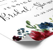 Begrüßung des Brautparty der Burgundy Navy Poster (Ecke)