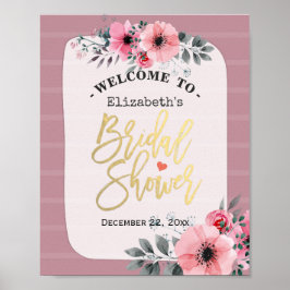 Begrüßung des Brautparty für Blumenschrift Waterco Poster