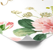 Begrüßung des Brautparty mit Gold und Rosa Poster (Ecke)