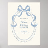 Begrüßung des Brautparty mit weichem blauen Handze Poster (Vorne)