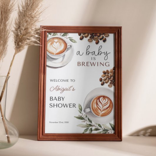 Begrüßung des Coffee Baby-Duschens - Baby wird 24x Poster
