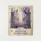 Begrüßung des Eingangs des gotischen Wasserfarbeni Wandteppich (Vorderseite)