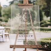 Begrüßung des eleganten Black Monogram Wappen Acrylschild