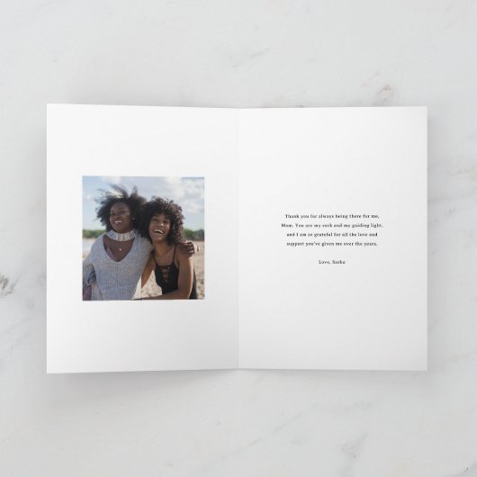 Begrüßung des Fotos der leichten Mutter Karte (Innenseite)