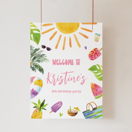 Begrüßung des Ful Pool-Party Fotodruck