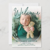 Begrüßung des Grünen Fotos Geburtserklärung Einladung (Vorderseite)