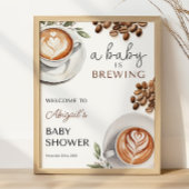 Begrüßung des Kaffee-Baby-Duschens - Baby wird 16x Poster