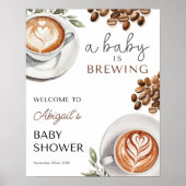 Begrüßung des Kaffee-Baby-Duschens - Baby wird 16x Poster (Vorne)