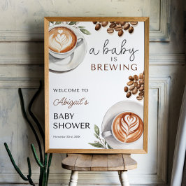 Begrüßung des Kaffee-Baby-Duschens - Baby wird 18x Poster