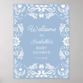 Begrüßung des mexikanischen Blue Baby Dusche Poster (Vorne)