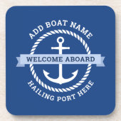 Begrüßung des Namens des Ankerseils an Bord Getränkeuntersetzer (Vorderseite)