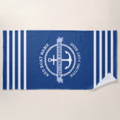 Begrüßung des Namens des Ankerseils an Bord Strandtuch (Vorderseite)