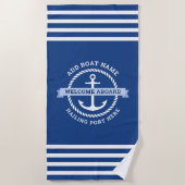 Begrüßung des Namens des Ankerseils an Bord Strandtuch (Vorderseite)