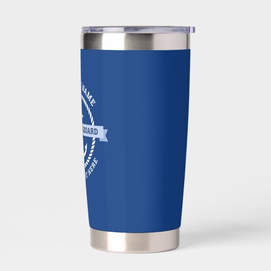 Begrüßung des Namens des Ankerseils an Bord Thermobecher (Links)