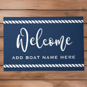 Begrüßung des Namens des Schiffes Seils dunkelblau Fußmatte