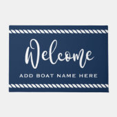 Begrüßung des Namens des Schiffes Seils dunkelblau Fußmatte (Vorderseite)