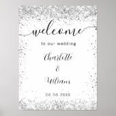 Begrüßung des Namensschilds für den hochzeitssilbe Poster (Vorne)