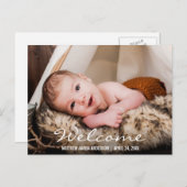 Begrüßung des neuen Baby Foto Ankündigung Postcard (Vorne/Hinten)