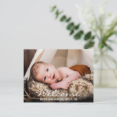 Begrüßung des neuen Baby Foto Ankündigung Postcard (Stehend Vorderseite)