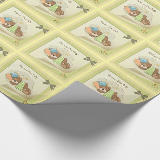 Begrüßung des neuen Baby Wrapper Geschenkpapier (Ecke)