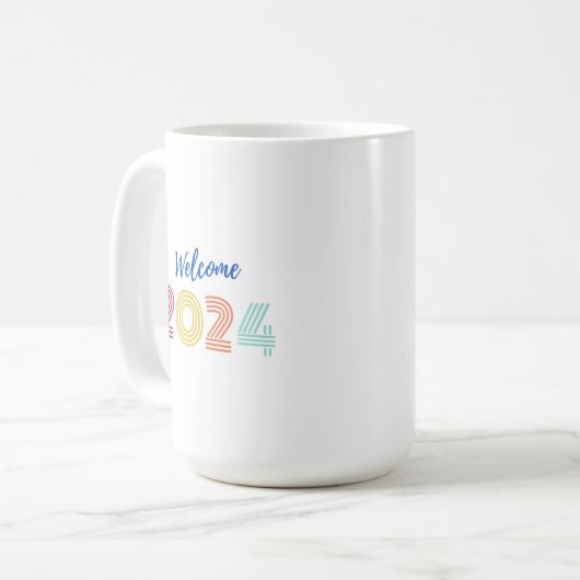 Begrüßung des neuen Jahres 2024 Kaffeetasse (Vorderseite Links)