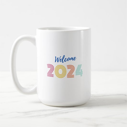 Begrüßung des neuen Jahres 2024 Kaffeetasse (Links)