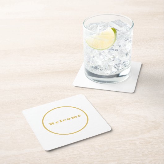 Begrüßung des Party Minimalistisch Beruflich Rechteckiger Pappuntersetzer (Vor Ort)