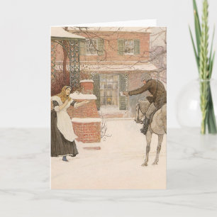 Begrüßung des Postmanns durch Robert Walker Macbet Feiertagskarte