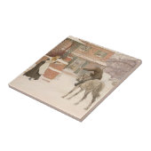 Begrüßung des Postmanns durch Robert Walker Macbet Fliese (Seite)