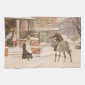 Begrüßung des Postmanns durch Robert Walker Macbet Geschirrtuch (Horizontal)