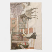 Begrüßung des Postmanns durch Robert Walker Macbet Geschirrtuch (Vertikal)