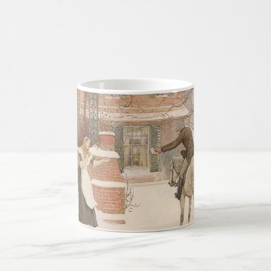 Begrüßung des Postmanns durch Robert Walker Macbet Kaffeetasse (Mittel)