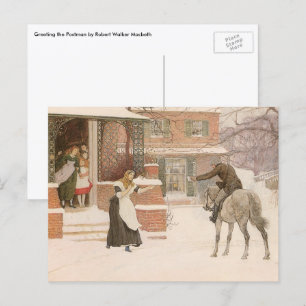 Begrüßung des Postmanns durch Robert Walker Macbet Postkarte