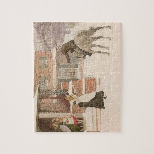 Begrüßung des Postmanns durch Robert Walker Macbet Puzzle (Vertikal)