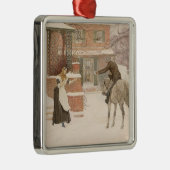 Begrüßung des Postmanns durch Robert Walker Macbet Silbernes Ornament (Rechts)