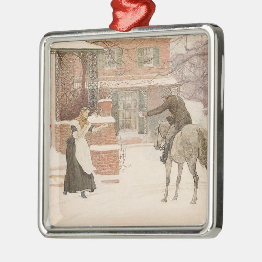 Begrüßung des Postmanns durch Robert Walker Macbet Silbernes Ornament (Links)