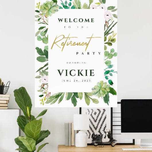 Begrüßung des sukkulenten Werks Poster (Heimbüro)