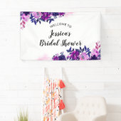 Begrüßung des zauberhaften Lila Brautparty Banner (Insitu)