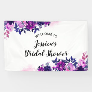 Begrüßung des zauberhaften Lila Brautparty Banner