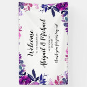 Begrüßung des zauberhaften Lila Hochzeitssegments Banner (Vertikal)