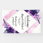 Begrüßung des zauberhaften Lila Hochzeitssegments Banner (Horizontal)