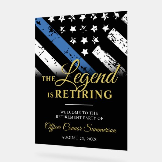 Begrüßung durch Polizeibeamte Acrylschild (Winkel)