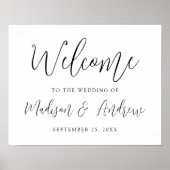 Begrüßung einer einfachen Black Script-Hochzeit Poster (Vorne)