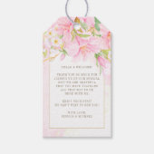 Begrüßung einer eleganten Blumenzange Geschenkanhänger (Vorderseite)