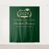 Begrüßung einer eleganten Green Gold Graduation Pa Wandteppich (Vorderseite)